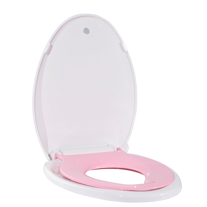 Round Toilet Seat with Built-In Toddler Potty Training Seat - Soft Close, Non-Slip, Easy Install & Clean, Durable PP Material, Fits Standard Toilets for Adults & Kids