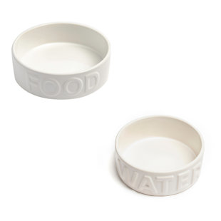 Classic Food and Water Pet Bowl Set (Set of 2)