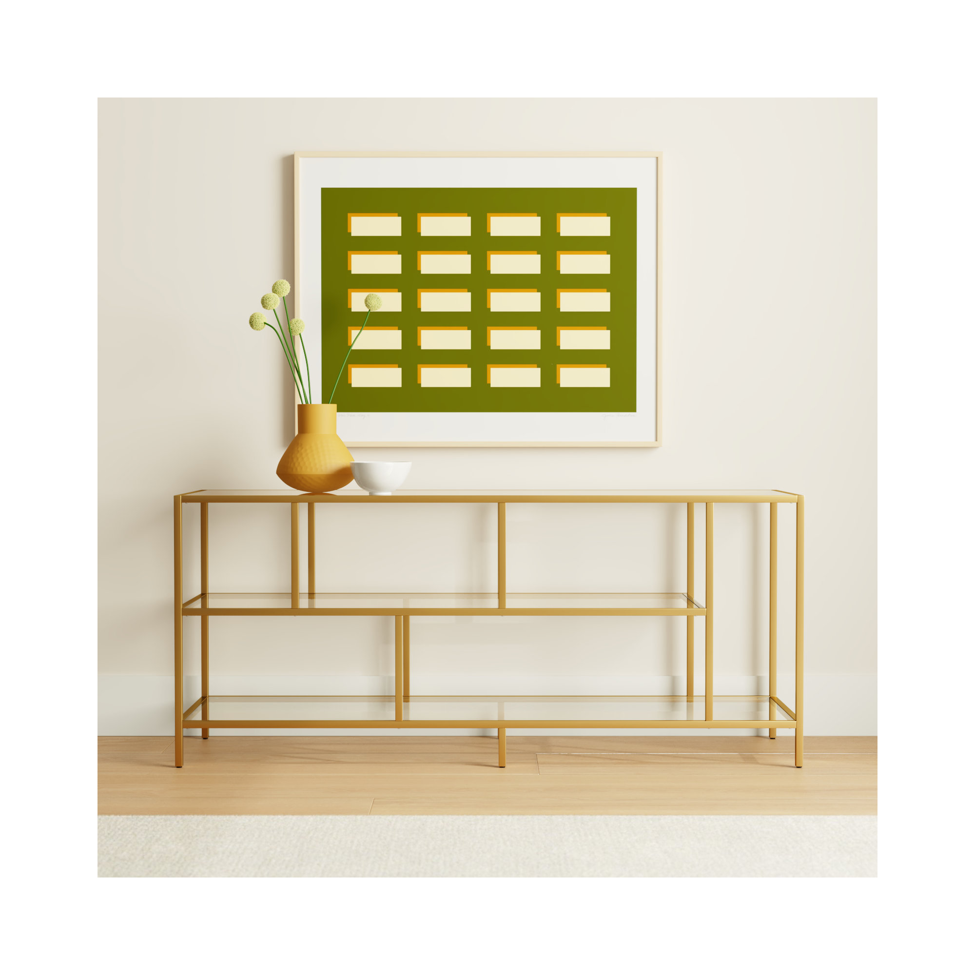 Wylan 55'' Media Console, Brass