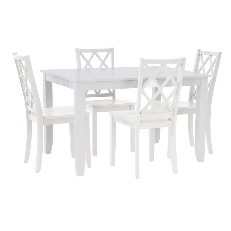 Ensemble de salle à manger 5 pièces Ellenberger, Blanc