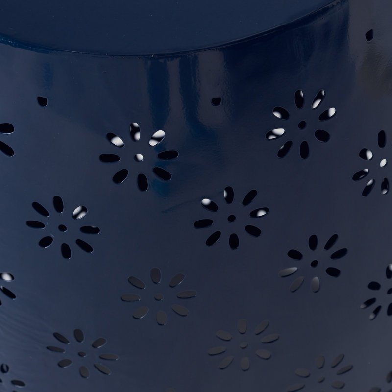 Table d'appoint en métal Pastrana, Bleu foncé