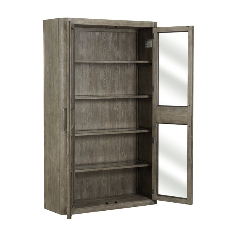 Shaly 2 Piece Display Cabinet Set, Brown