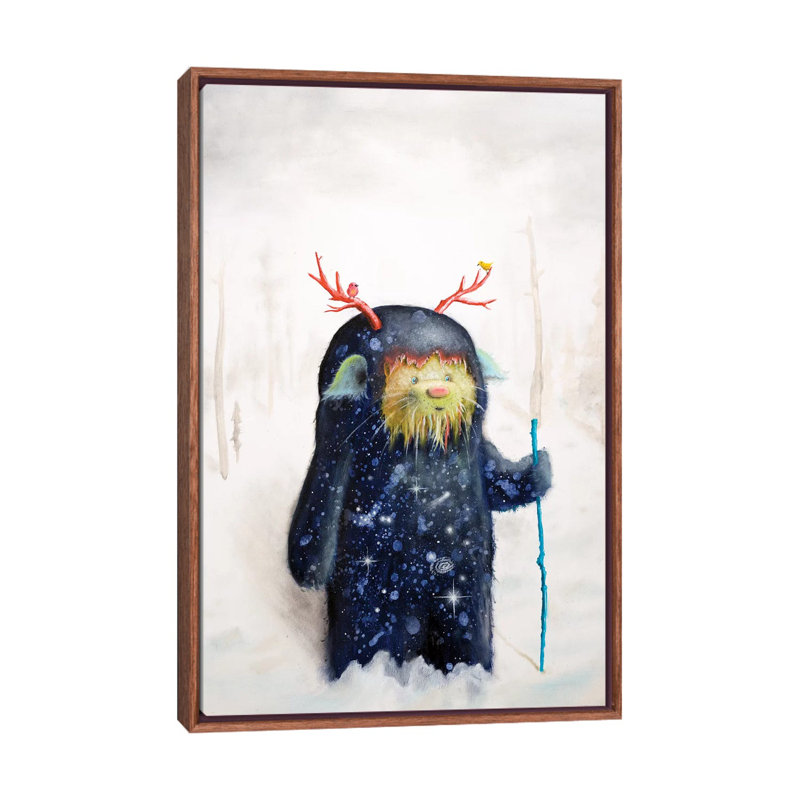 «Yéti» par Scott Mills - impression d'art graphique, H 26 po x l 18 po x 1,5 po, Toile avec cadre brun, Pas de tapis
