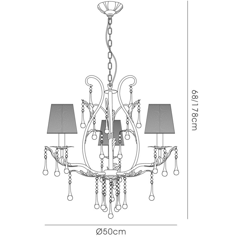 3 - Light Candle Style Chandelier, White