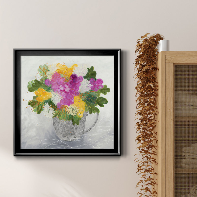 Rose Tea - Reproduction d'art sur toile encadrée, H 17,5 po x l 17,5 po x P 1,5 po, Encadré de bois de noyer