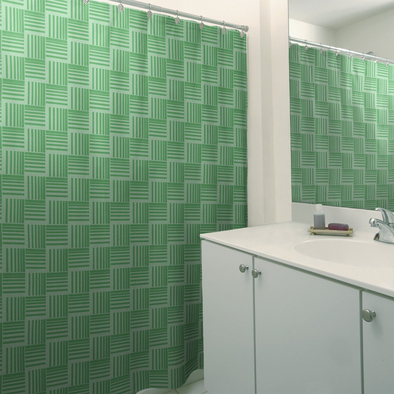 Rideau de douche simple basketweave rayures classic, Néon