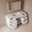 Meuble-lavabo autoportant avec comptoir en composite, 6 tiroirs, portes à fermeture en douceur et armoire de rangement-133410863