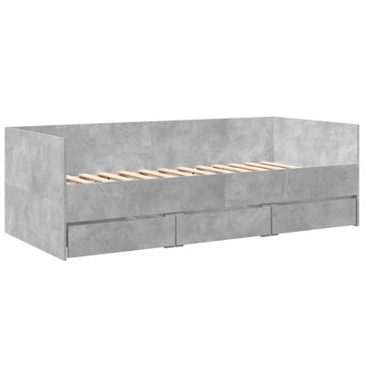 Vidaxl Daybed With Drawers Concrete Grey