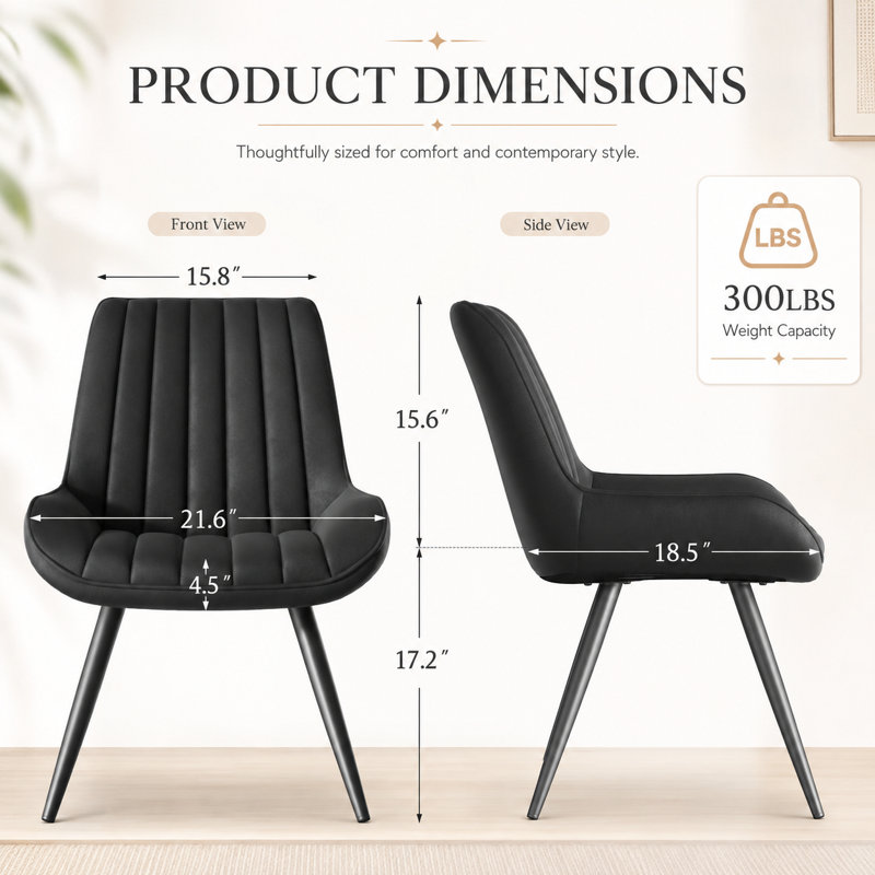 Chaise de salle à manger moderne, Noir