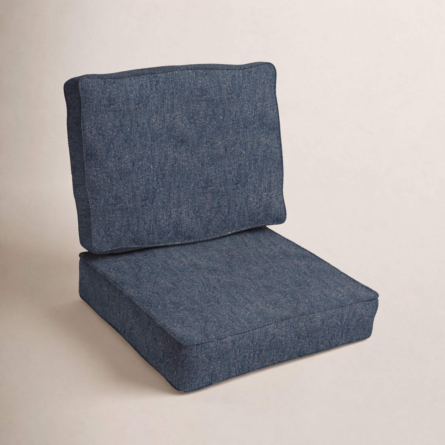Sunbrella® Seat and Back Cushion, Improve Indigo Sunbrella®, 23.5" W x 18" H x 5" D