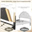 Structure de lit tapissier grand avec tête de lit, lit plateforme robuste à profil bas et robuste, lattes en bois robustes-411329397