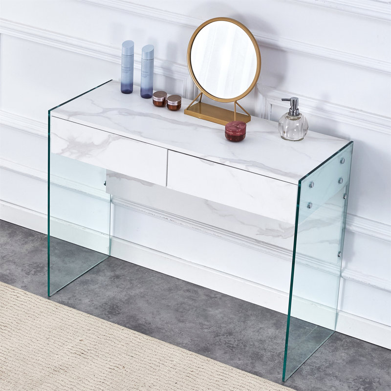 Environmental Protection MDF Minimalist Dresser, Desk, Desktop Computer Desk, With Double Drawer Storage Space, Simple Home=
