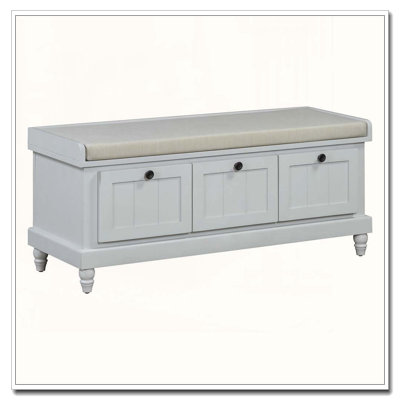 Classic Storage Bench with 3 Drawers, Hidden Compartment, and Cushioned Seat