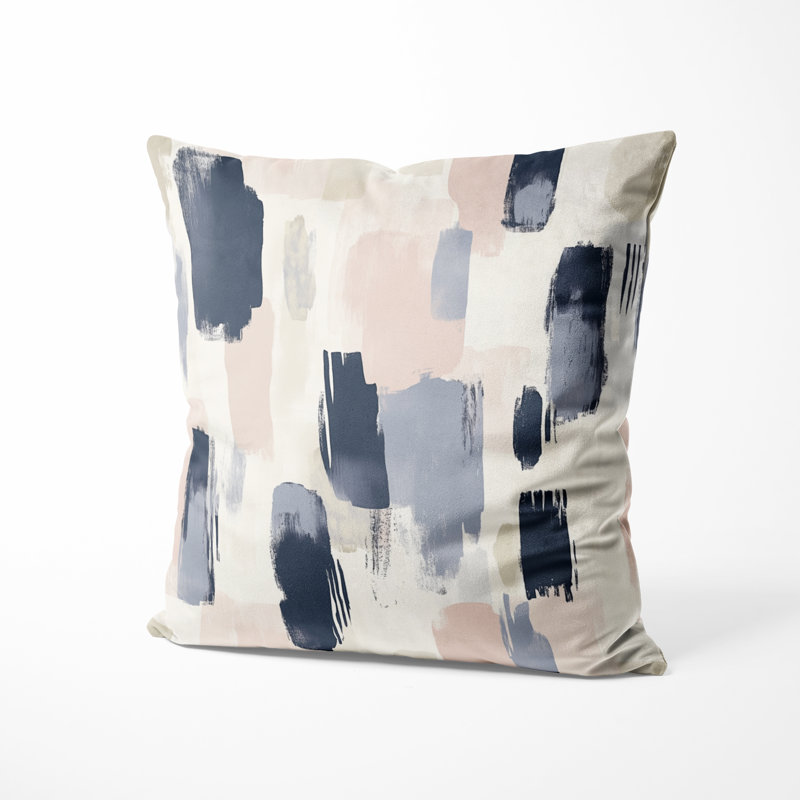 Coussin abstrait - Coussin bleu, H 16 po x l 16 po