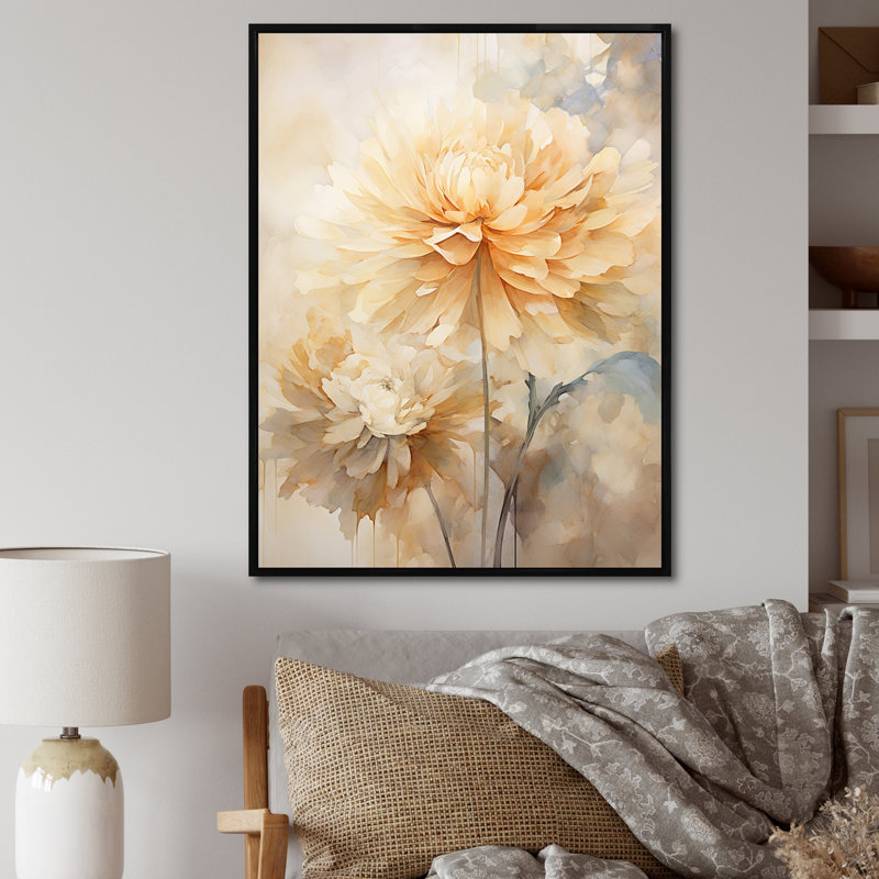 Bouquet de fleurs de souci souci de la nature morte II - impression, Cadre flottant noir, 44" H x 34" W