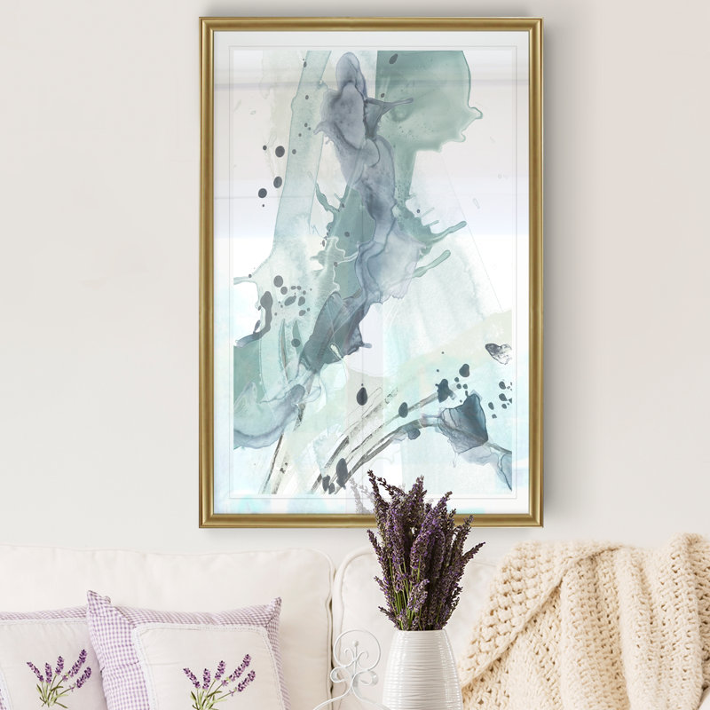 «Deep Splash I» par Lieven, reproduction d'art sur toile, H 30,5 po x l 42,5 po x P 1,5 po, Encadrement doré