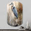 Graceful Heron Waterbird IV - Heron cylindrique, art mural asymétrique en métal-1149782076