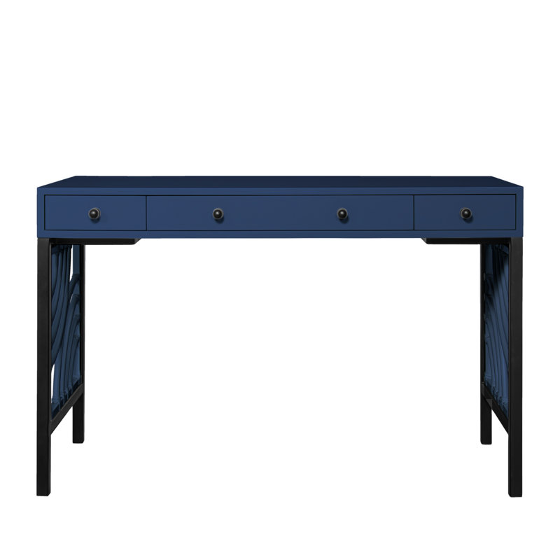 Swirl Writing Desk, Navy Blue
