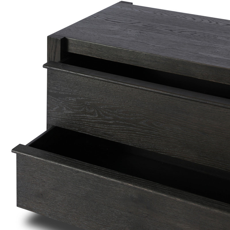 ARAMIS 2 - Drawer Nightstand, Smoked Black Resawn