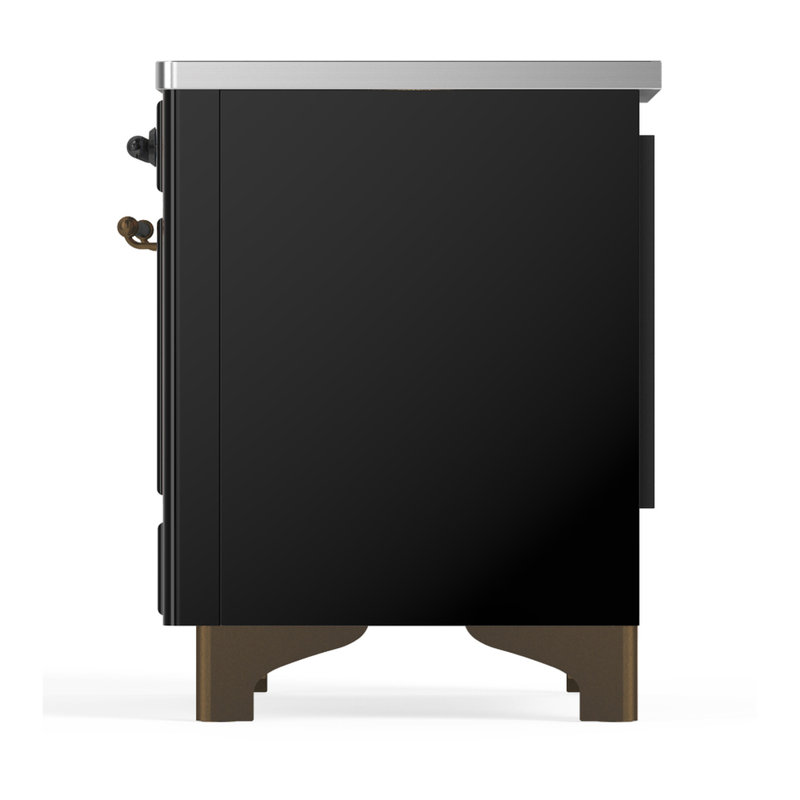 Majestic III Series 40 Inch Induction Range with 6 Induction Elements in Stainless Steel (Brass Trim), Glossy Black