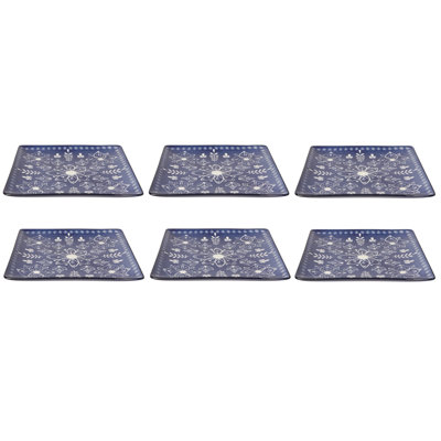 Set of 6 Porto Stamped Plate 8 inch