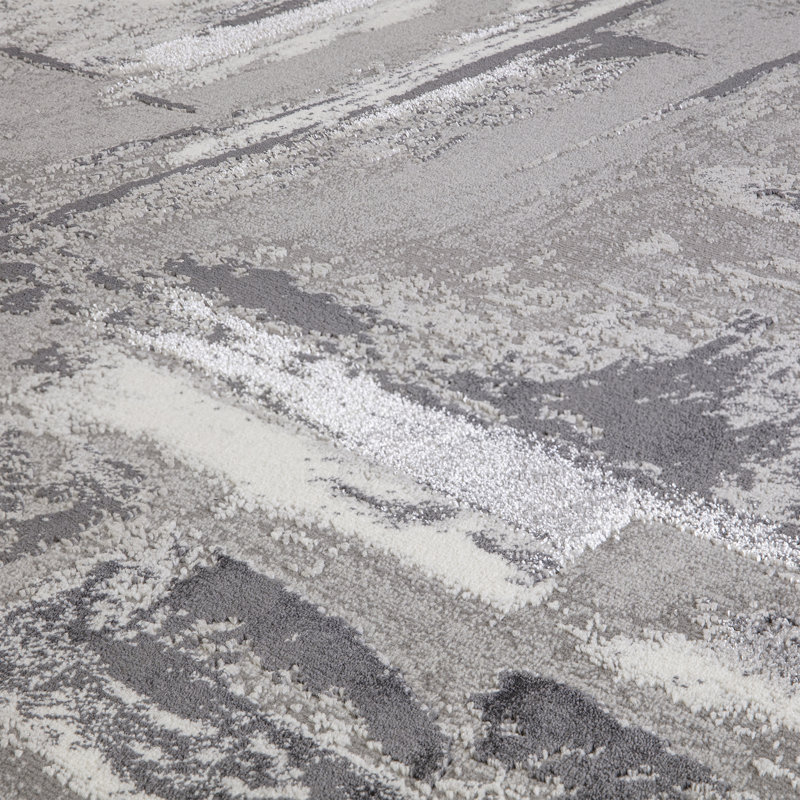 Kinston Metallic Grey Area Rug, Rectangle 200 x 290cm