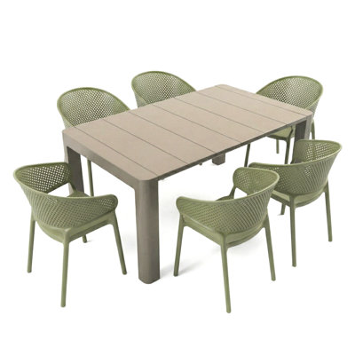Rectangular Plastic Patio Dining Set