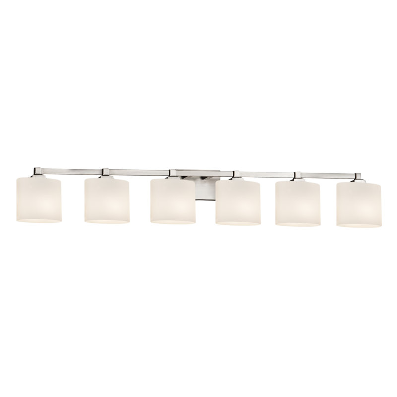 Abat-jour ovale meuble-lavabo 6 lumières Casson, Nickel brossé