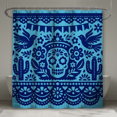 Mexican Paper Cutout Shower Curtains Extra Long