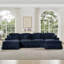 Classic U Shape 4 Seater Modular Sectional Sofa with Flared Arms, Removable Ruffles Pleats Skirts, and Movable Ottomans, Chenille Deep Seat Cloud Sofa