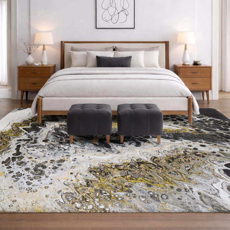 Premium Machine Washable Dream Shag ADS58 Abstract Rug, 5' x 7'6"