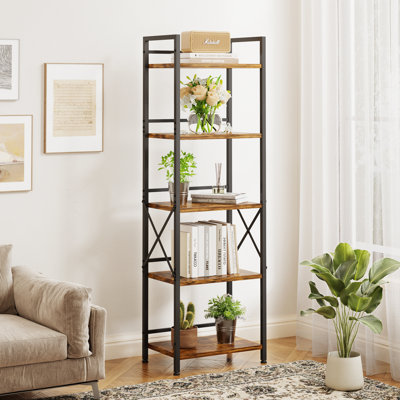 Santana 57.9" H X 18.5" W Standard 5-shelf Storage Etagere Bookcase