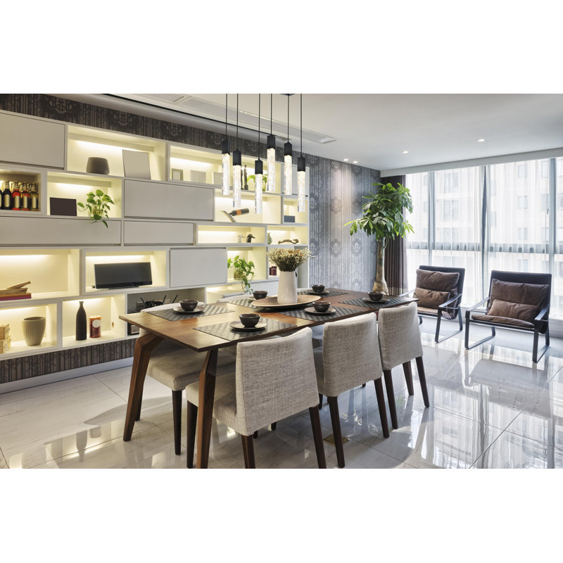Luminaire suspendu noir Aurora 32 pouces, Noir