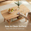 Table basse de style Mid-Century, table basse 100% bois de chêne massif avec tablette de rangement-302796506