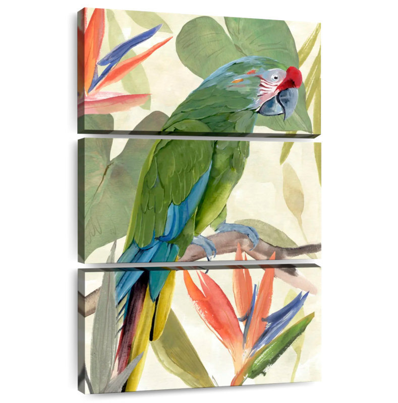 Brampt Tropical Parrot Composition I, 65" H x 42" W