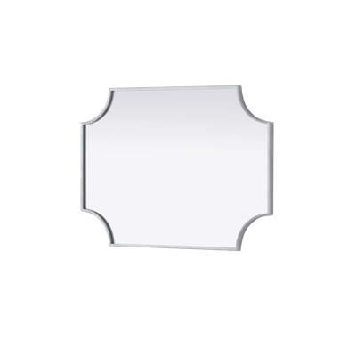 Notched Metal Mirror 22x30 inch in Silver