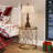 Glass End Table Set of 2, Round Side Table with Metal Frame for Living Room, Balcony, Bedroom