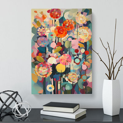 Qualana Retro Flowers Vol.12 - Wrapped Canvas