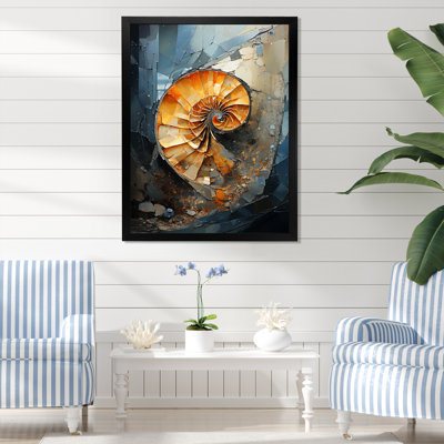 Golden Sea Sheel Spiral sur toile