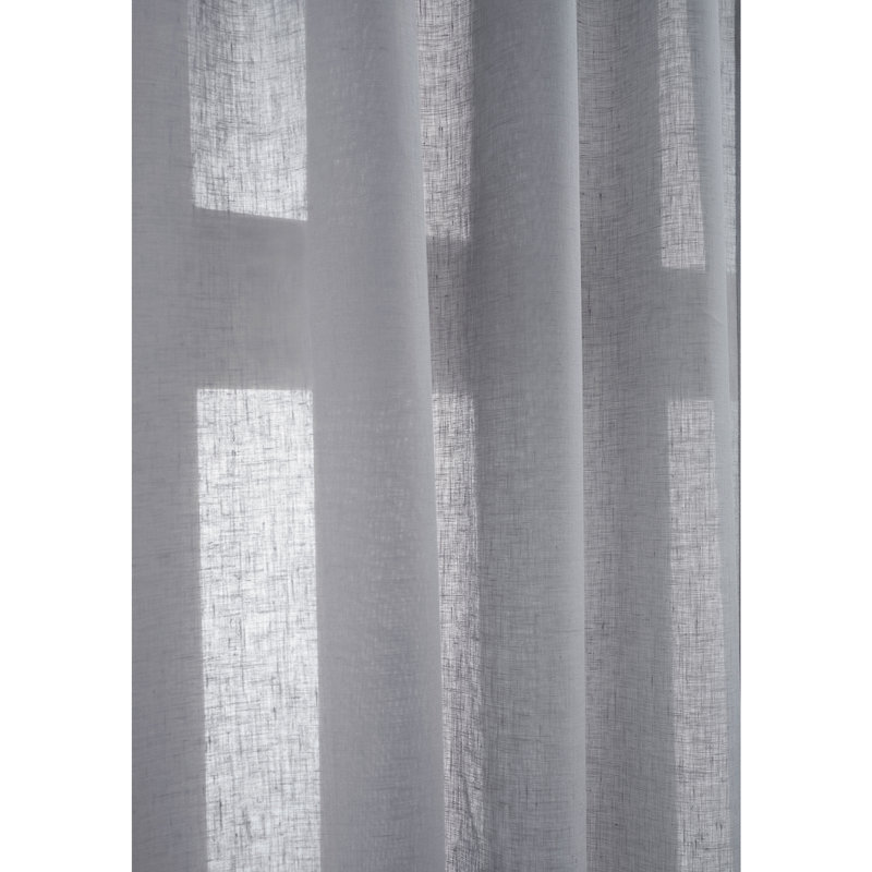 Sheer Curtain with Rod Pocket, Light Grey, 52" W x 63" L