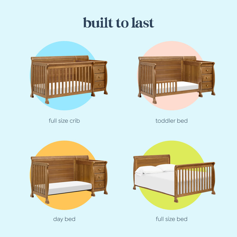 Kalani Chestnut 4-in-1 Convertible Crib with Changer