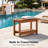 24" Waterproof HIPS Shower Bench, All-Weather Shower Stool, 400 lbs Weight Capacity, Non-Slip Feet, Teak-75284261-75284260