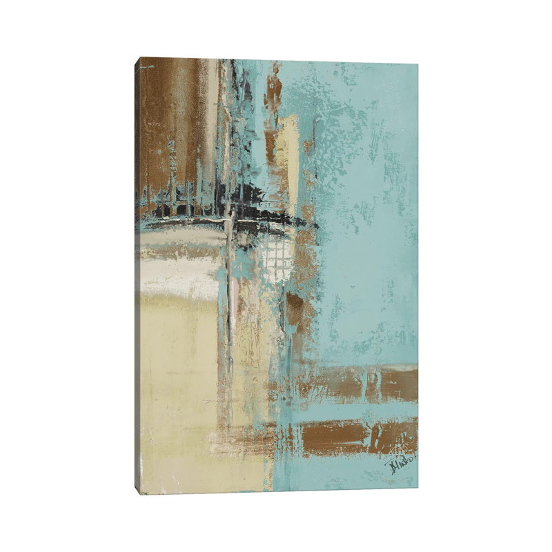 « Oxido on Teal II » par Patricia Pinto, reproduction d’art, Pas de tapis, Toile tendue, H 8 po x l 12 po x P 0,75 po