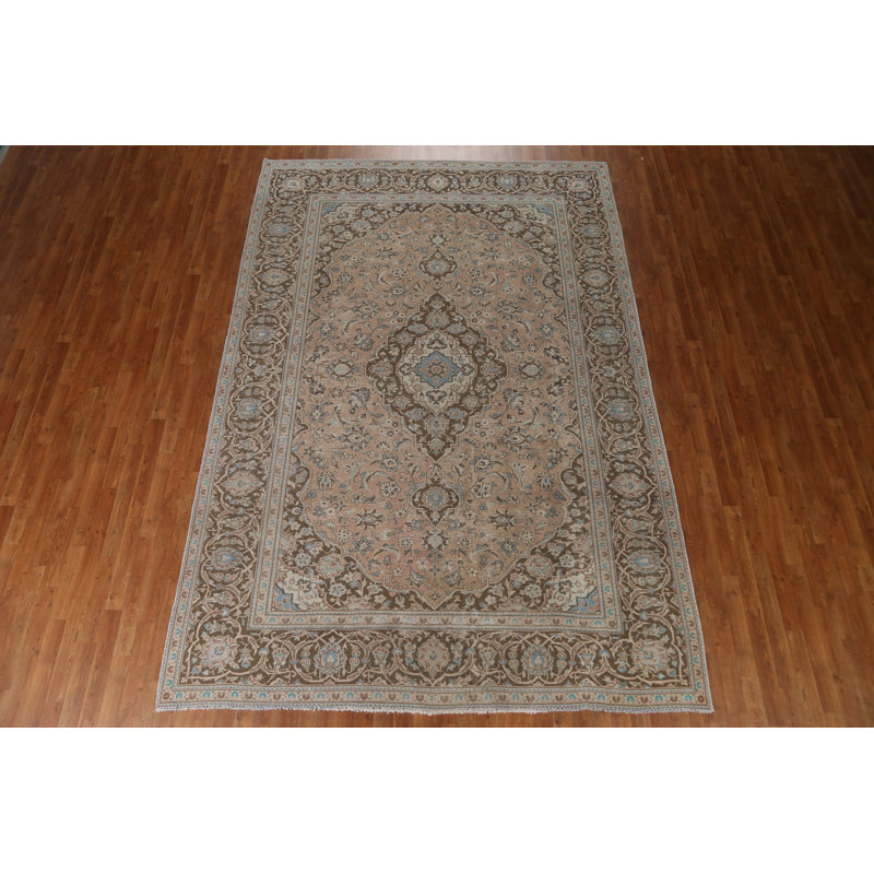Tapis persan traditionnel Kashan noué à la main 8 x 11