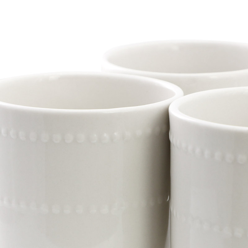Ensemble de 6 tasses en grès blanc de 6 pièces Elama Olevia, service pour 6
