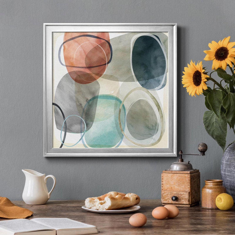 Oblique I - Cadre photo, impression sur toile, Argent, H 17,5 po x l 17,5 po x P 1,5 po