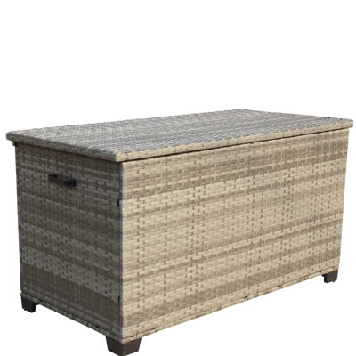 Outdoor Storage Box In Grey - 148 Gallons. Reinforced Lid For Durability. Interior. Handles Mobility. Pe And Steel. Assembly Required Patio Gallon Capacity. With Pp Board Lid. Waterproof. Convenient