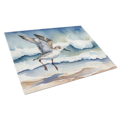 Sanderling Racing the Tide Glass Cutting Board