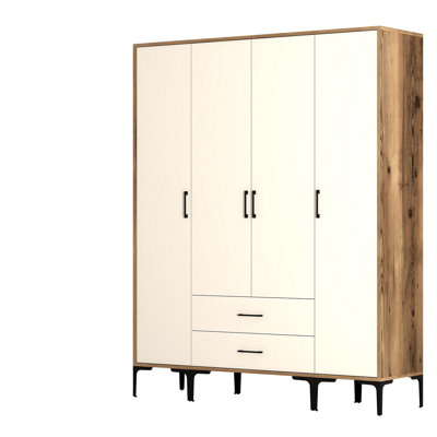 Berend 4 Door Manufactured Wood Wardrobe