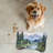 Mountain Landscape Art - Bone Shape Feeding Mat